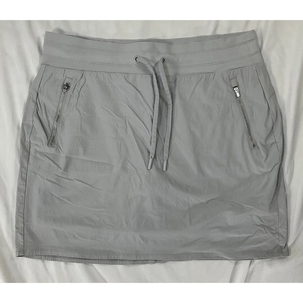Athleta Trekkie North Skort Nylon Stretch Tennis Golf Athleisure Gray Sz 14T 440